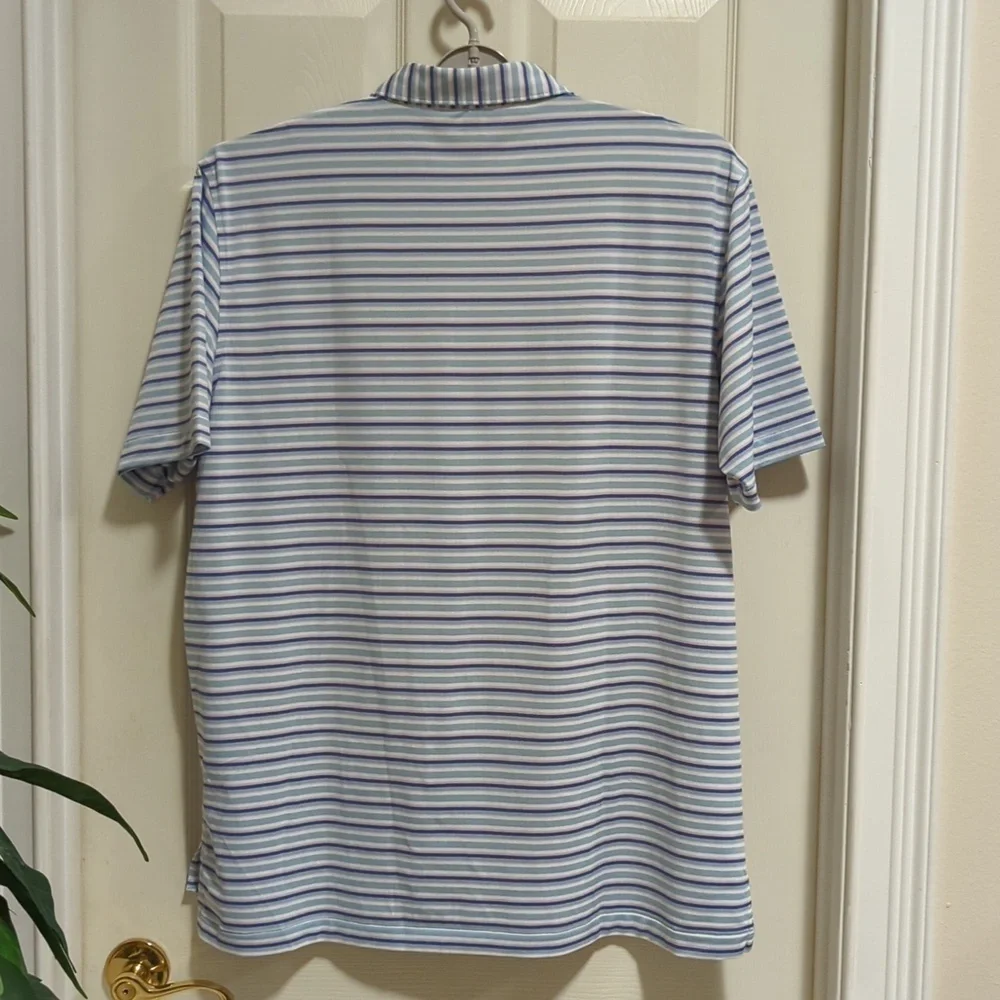 Peter Millar Summer Comfort Men's Short Sleeve Striped Polo Shirt Size XL - Picture 4 of 8